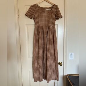 Christy Dawn Scarlet Dress in Petite Medium. Chestnut Plaid. New with tags.